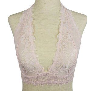 Free People Women Intimates sz XS Galloon Lace halter color Pink